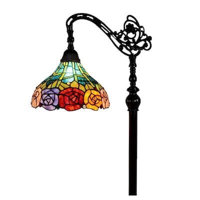 Tiffany Vitray, Tiffany Style Floor Lamps, Reading Floor Lamp, Brown Lamps, Stained Glass Rose, Tiffany Style Lamp, Flower Bedroom, Tiffany Stained Glass, Reading Lamp Floor