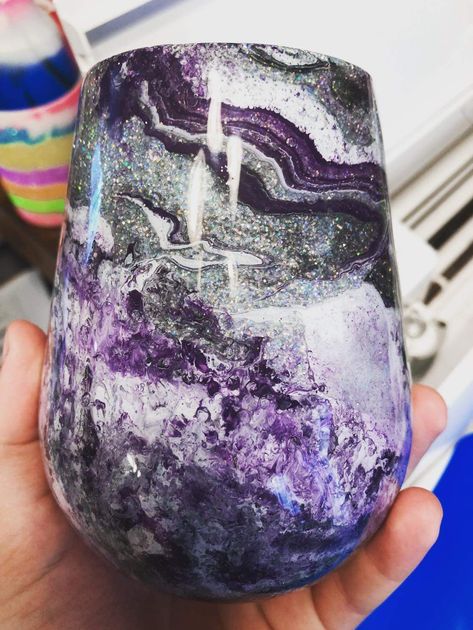 Tumbler Spinner Ideas, Purple Tumbler Ideas, Alcohol Ink Tumbler Ideas, Marble Projects, Ink Tumblers, Epoxy Cups, Epoxy Ideas, Diy Tumbler, Epoxy Tumbler