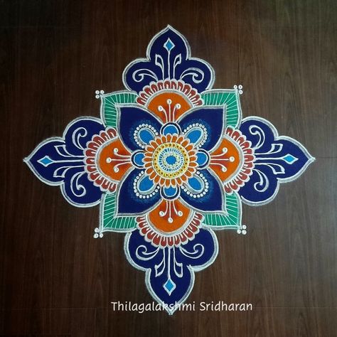 Rangoli Art Drawing, Rangoli Designs From Paint, Best Rangoli Designs For Diwali Creative, Colorful Rangoli Designs Easy, Rangoli Designs Flower Diwali, Colorful Rangoli Designs For Diwali, Rangoli With Paint, Rangoli Kolam Designs Festivals, Rangoli For Ganpati Festival