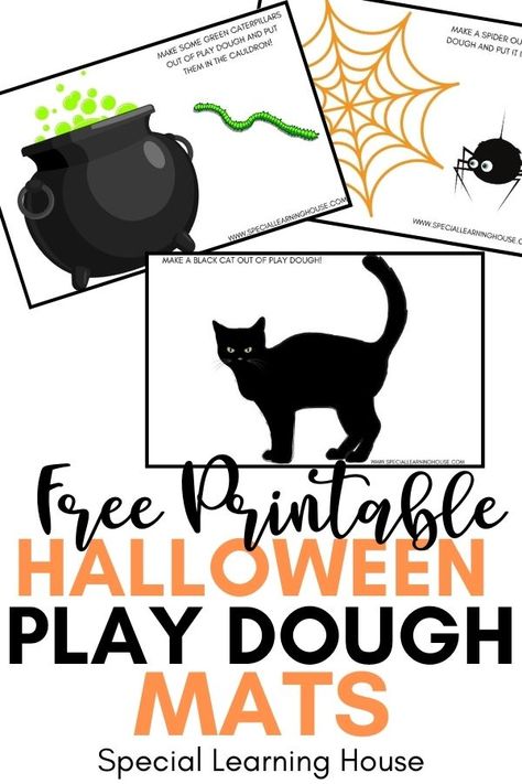 Free Printable Halloween Play Dough Mats for Kids #Halloween #playdough #playdoughmats Halloween Play Dough, Playdough Mats Printable, Halloween Mats, Play Dough Mats, Free Printable Halloween, Dough Mats, Halloween Week, Playdough Activities, Free Preschool Printables