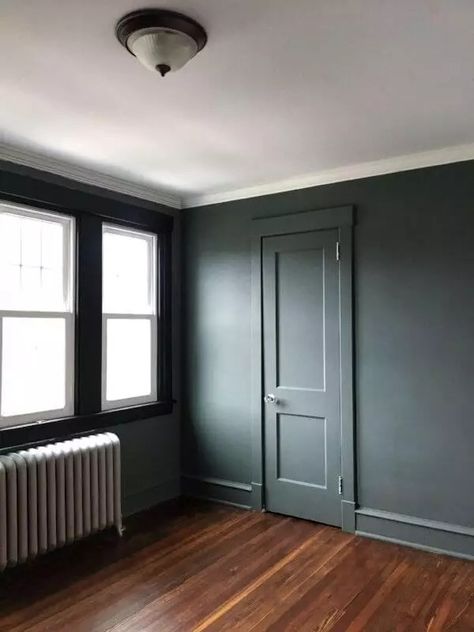 Walls And Doors Same Color, Wallpaper Living Room Accent Wall, Painting Baseboards, Nursery Accent Wall, Rainy Afternoon, Monochrome Wall, Wallpaper Accent, Wall Trim, Wallpaper Accent Wall