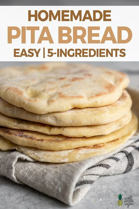 Homemade Pita, Homemade Pita Bread, Vegan Bread, Food Scale, Monkey Bread, Pita Bread, Bread Recipes Homemade, Bread Dough, Homemade Bread