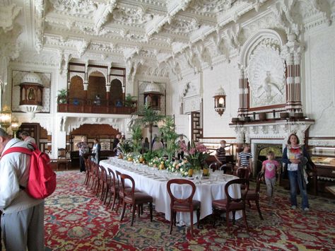 General view of the Durbar Room at Osborne House, Isle of  Wight. Wentworth Woodhouse, Modern Victorian Style, Osborne House, Queen Victoria Prince Albert, English Interior, Royal Castles, Throne Room, Royal Residence, Family Table