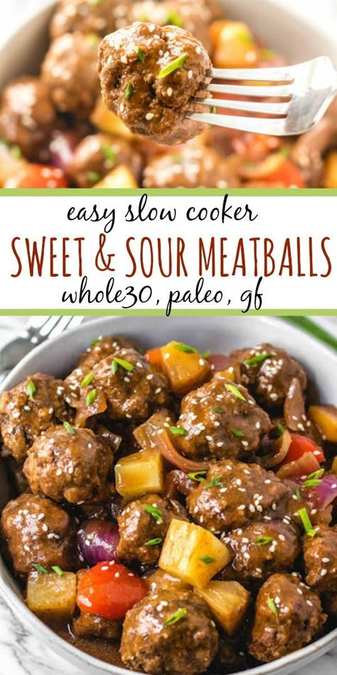 Paleo Slow Cooker, Take Out Menu, Sweet And Sour Meatballs, Paleo Crockpot, Parmesan Chicken, Asian Inspired Recipes, Recipe 30, Love Plus, Whole30 Recipes