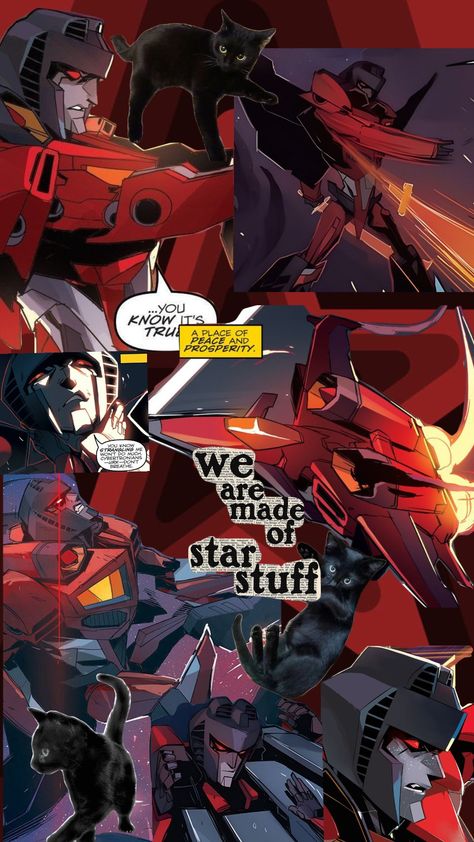 Starscream #transfomers #starscream #red #stars #cat #blackcat #wallpaper Idw Starscream Fanart, Starscream Background, Starscream Wallpaper, Starscream Idw, Transformers Starscream, Red Stars, Transformers 3, William Afton, Phone Ideas