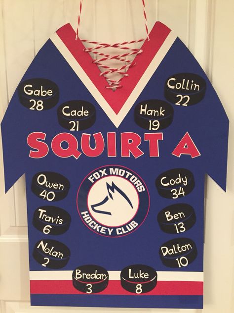 Team poster for my son's hockey tournament. Hockey Decorations, Team Poster Ideas, Hockey Signs, Hockey Diy, Hockey Crafts, Hockey Tournament, Team Snacks, Hockey Posters, Team Poster