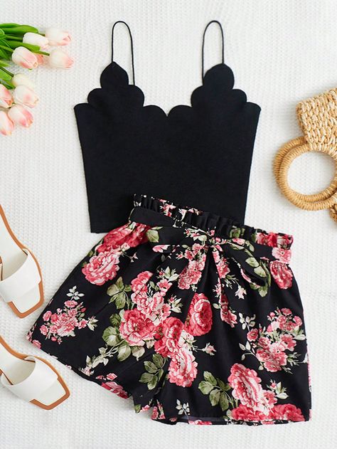 Black Boho Collar   Floral  Embellished Slight Stretch Summer Women Clothing Really Cute Outfits For Summer, Preppy Prom, Coachella Dress, Trendy Business Casual, Short Noir, Business Formal Dress, Skirt And Top Set, Formal Dresses Gowns, Women's Casual Style