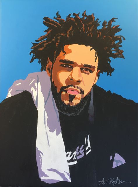 J Cole Background, Painting Canvases Ideas, J Cole Painting, J Cole Born Sinner, Painting Canvases, J Cole, Hip Hop Artists, Desktop Wallpapers, Paint Ideas