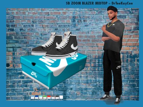 The Sims Resource - SB ZOOM BLAZER MIDTOP Blazers Nike, Blazer Shoes, Curly Fro, Cc Shoes, Sims 4 Cc Shoes, Sims 4 Teen, Sims 4 Downloads, Curly Pixie, Flower Band