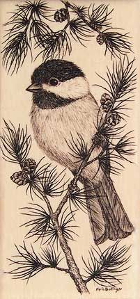 Wood Burning Animals, Pattern Drawing Ideas, Chickadee Tattoo, Garden Sketch, Wood Burning Patterns Stencil, Pyrography Art, Wood Animal, Chickadees, Wood Burning Patterns