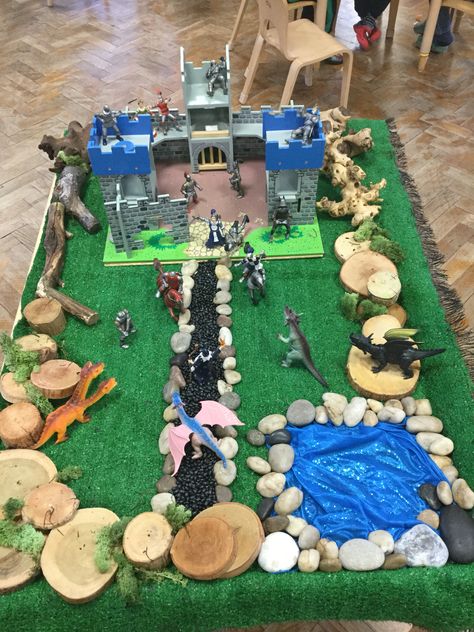 Castles Ks1, Knights And Castles Topic, Castles Topic, Play Based Classroom, Knight Birthday, Knight Birthday Party, Tuff Spot, Preschool Rooms, Castle Decor