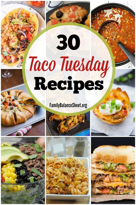 30 creative Taco Tuesday Recipes: Choose from sandwiches & salads to casseroles & skillet dinners. You'll find a variety for your next Taco Tuesday. Taco Tuesday Recipes, Tuesday Recipes, Budget Meal Planning, Skillet Dinners, Balance Sheet, Taco Night, Vegan Meal Prep, Kraft Recipes, Super Bowl Food