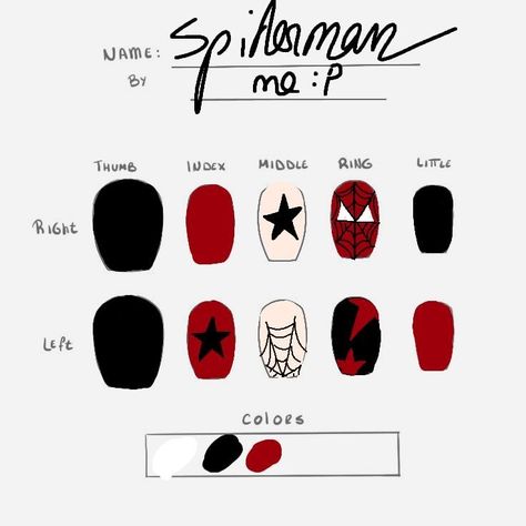 Heartstopper Nails Ideas, Emo Short Nails, Heartstopper Nails, Nail Designs Grunge, Album Cover Nails, Spiderman Nails, Band Nails, Nail Board, Fake Nails Designs