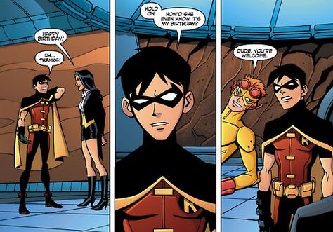 Robin X Zatanna, Zatanna X Robin, Robin And Zatanna, Nightwing And Zatanna, Batman Gif, Young Justice Comic, Young Justice League, Wally West, Teen Titan