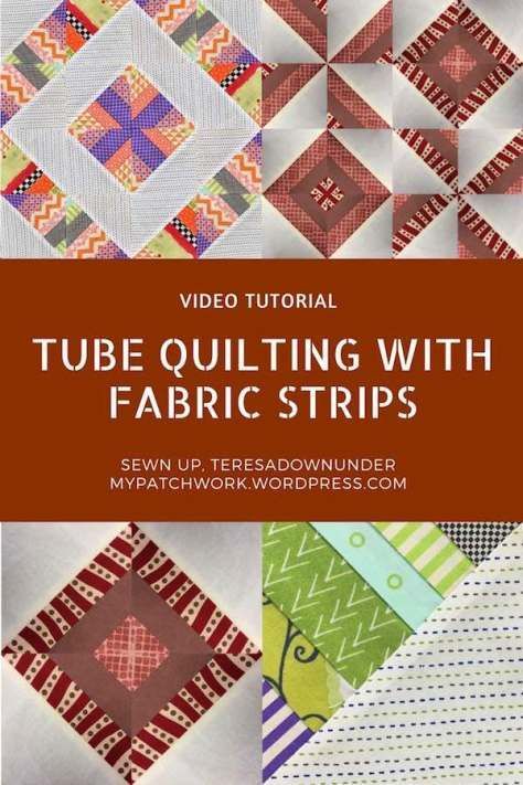 2 strip blocks using tube quilting techniques – video tutorial | Sewn up, TeresaDownUnder | Bloglovin’ Tube Quilting Patterns, Tube Quilting Tutorials, Strip Tube Quilts, Strip Tube Ruler Quilt Patterns, Strip Tube Quilt Patterns, Tube Quilting, Quilt Tricks, Fast Quilts, Disappearing Blocks