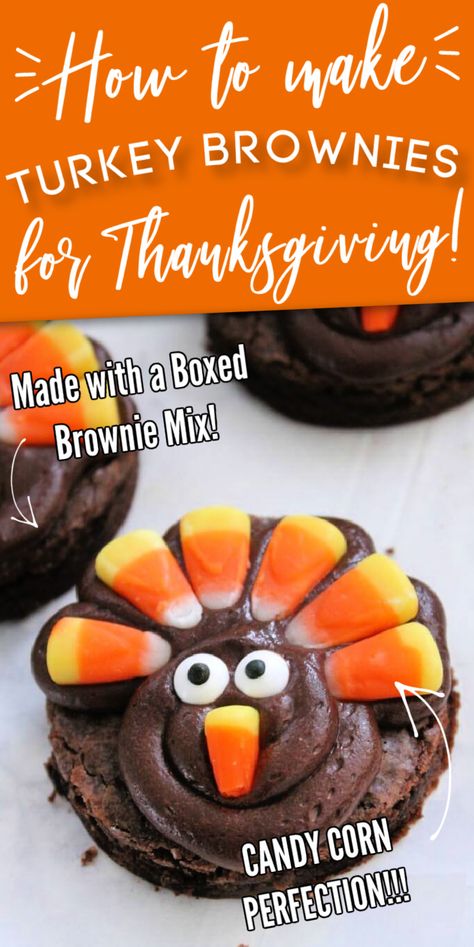 Turkey Brownies, Thanksgiving Brownies, Resep Brownies, Brownies Recipe Homemade, Holiday Desserts Table, Thanksgiving Dinner Recipes, Thanksgiving Treats, Thanksgiving Food, Thanksgiving Feast