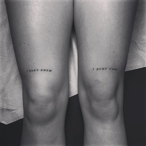 Dc Tattoo, Knee Tattoos, Nice Tattoos, Foot Tattoos For Women, Sibling Tattoos, Text Tattoo, Leg Tattoos Women, Art Couple, Thigh Tattoos Women