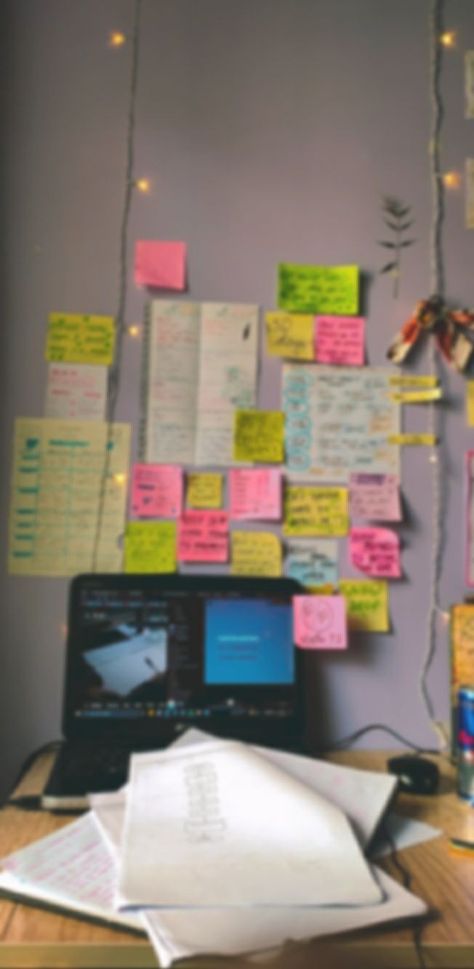 sticky notes Study Wall, Front Page Design, Wallpaper Sky, Stick Notes, Iphone Wallpaper Sky, Hair Upstyles, Study Inspo, Study Desk, Studying Inspo