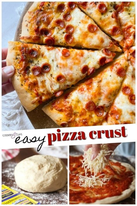 Fleischmanns Pizza Dough Recipe, Fleischmann's Rapid Rise Yeast Recipes, Pizza Crust No Yeast, Quick Pizza Crust, Easy Pizza Crust Recipe, Rome Pizza, Pizza Dough Recipe Quick, Pizza Crust Recipe Easy, Pizza Friday