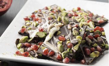 By: Giant Food Stores Pomegranate Pistachio, Pistachio Bark, Chocolate Candy Recipes, Melting White Chocolate, Giant Food, Double Boiler, Melted Chocolate, Chocolate Bark, Vegetarian Paleo