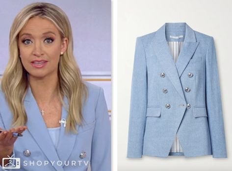 Outnumbered: May 2024 Kayleigh McEnany's Light Blue Double Breasted Blazer Check more at https://www.shopyourtv.com/outnumbered-may-2024-kayleigh-mcenanys-light-blue-double-breasted-blazer/ Blue Double Breasted Blazer, Kayleigh Mcenany, May 2024, Breasted Blazer, Double Breasted Blazer, Double Breasted, Light Blue, Blazer, Tv