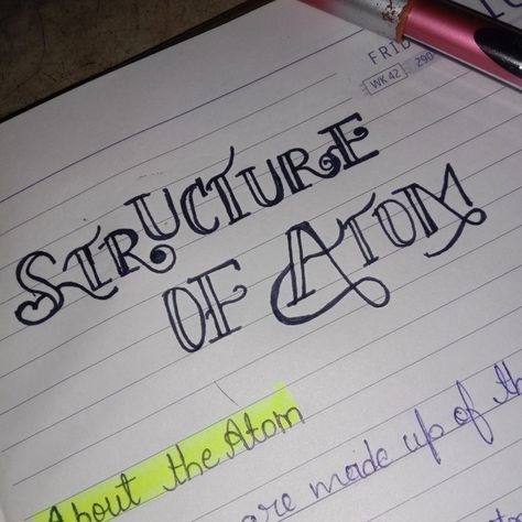 Structure of atom notes Notes Making Tips, Structure Of Atom Notes, Atom Notes, Atom Drawing, Structure Of Atom, Atom Project, Chemistry Projects, Project Cover Page, Notes Making