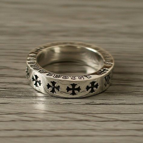 chrome hearts Chrome Hearts Ring, Silver Mens Ring, The Bling Ring, Edgy Jewelry, Dope Jewelry, Funky Jewelry, Sterling Silver Mens, Chrome Hearts, Jewelry Inspo