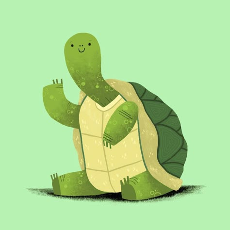 Turtle Standing Up Drawing, Illustration Sea Animals, Turtle Character Illustration, Tortoise Art Illustration, Cute Turtle Illustration, Turtle Cute Drawing, Cute Tortoise Drawing, Turtle Illustration Cute, Turtle Illustration Design