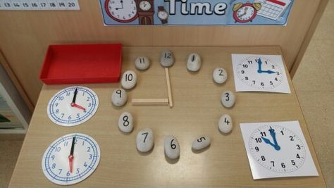 Learning to tell the time - making o'clock times Time Activities Eyfs, O Clock Activities, Maths Eyfs, Eyfs Maths, Maths Area, Eyfs Activities, Teaching Time, Primary Teaching, Math Time