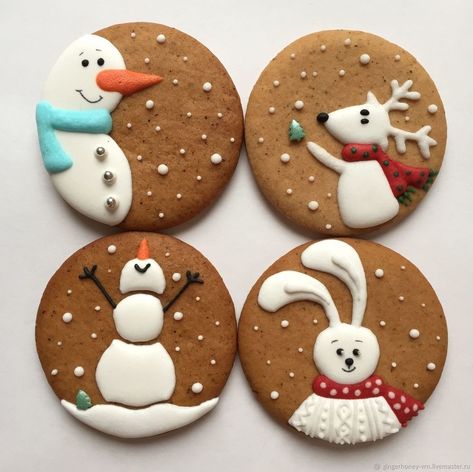 Jul Kaka, Christmas Sugar Cookies Decorated, Cute Christmas Cookies, Winter Cookie, Sugar Cookie Designs, Cookies Christmas, Xmas Cookies, Christmas Cookies Decorated, Christmas Sugar Cookies