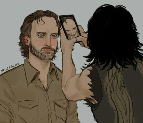 Walker Drawing Twd, Norman Reedus And Andrew Lincoln Kiss, Daryl And Rick Fan Art, Norman Reedus Fanart, Twd Doodles, The Walking Dead Drawings, Rick Grimes Fanart, Carl Grimes Fanart, Daryl Dixon Memes