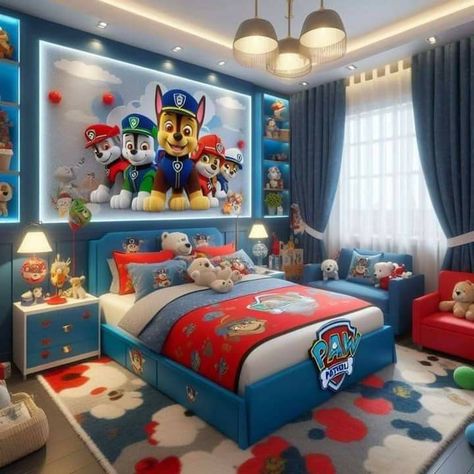 Kids Wallpaper Boys, Paw Patrol Toddler Room Boys, Paw Patrol Boys Bedroom, Toddler Boys Bed, Paw Patrol Room Ideas, Paw Patrol Room Ideas Toddler Boys, Paw Patrol Bedroom Ideas For Boys, Paw Patrol Bedroom Ideas, Boys Room Ideas Toddler