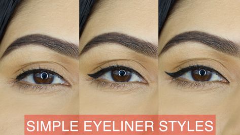 How To Do Basic Eyeliner For Beginners, Eyeliner Styles Easy, Basic Eyeliner For Beginners, How To Draw Eyeliner, Basic Eyeliner, Different Eyeliner, Basic Makeup For Beginners, Different Eyeliner Styles, Winged Liner Makeup