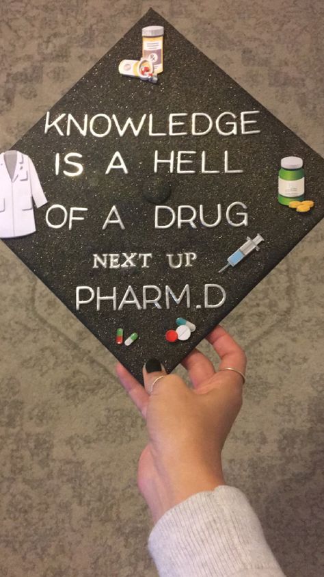 Graduation cap #pharmacy #graduationcap #pharmacygradcap Graduation Cap Pharmacy, Pharm Tech Graduation Cap, Pharmacy Cap Ideas, Pharmacy Technician Graduation Cap Ideas, Pharmacy Tech Graduation Party Ideas, Grad Cap Pharmacy, Graduation Cap Designs Pharmacy, Pharmacy Graduation, Pharmd Graduation Party