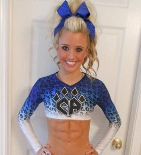 Cheer Athletics Cheetahs, Carly Manning, All Star Cheer Uniforms, Cheer Athletics, Cheer Picture Poses, Cheerleading Hairstyles, Cheer Hair, Cheerleading Uniforms, All Star Cheer