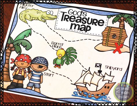 Let's Go On a Treasure Hunt! - Mrs. Jones' Creation Station Treasure Theme, Treasure Hunt For Kids, Treasures In Heaven, Treasure Hunt Clues, Homeschool Preschool Curriculum, Mrs Jones, Map Games, Vbs Themes, Vbs 2024