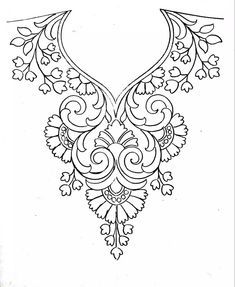 How To Draw Necks, Designs Kurti, Floral Machine Embroidery Designs, Neck Patterns, Flower Pattern Drawing, Pattern Sketch, Flower Drawing Design, Kurti Neck, Jewelry Design Drawing