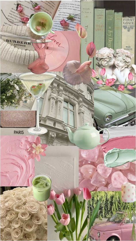 Mint And Pink Aesthetic, Sage Green And Pink, Mint Green And Pink, Vanity Makeover, Artwork Wallpaper, Magic Man, Anime Artwork Wallpaper, Pink Decor, Green And Pink