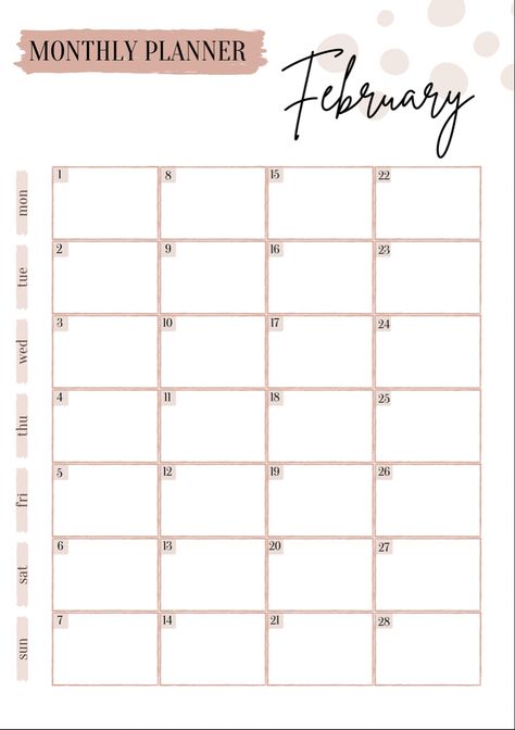 February Monthly Planner, Planner February, February Planner, Digital Planner Ideas, Planner Monthly, Face Mug, Planner Templates, Planner Ideas, Monthly Planner