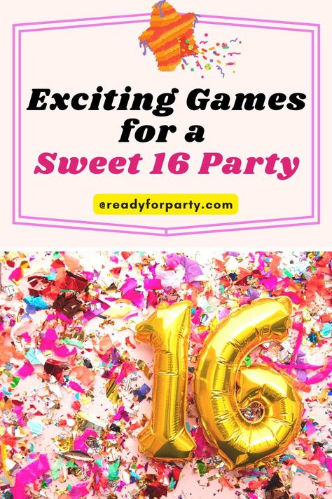 Are you going to host a wonderful Sweet 16 Birthday Party for your girl turning 16 years old? This is gonna to be a special birthday, and please don’t forget to plan fun and exciting party games for sweet sixteen birthday party. Click here to discover our recommendations of 10 sweet 16 party games that will help to make the celebration full of fun. Sweet 16 Birthday Games, Games For 16th Birthday Party, Sweet 16 Party Game Ideas, Sweet 16 Activities Things To Do, Sweet 16 Party Activities, Sweet 16 Party Ideas On A Budget, Birthday Party Activities For Teens, Sweet 16 Activities, Fun Teen Party Games