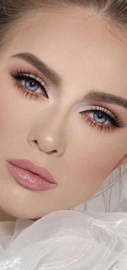 Spring Wedding Makeup, Make Up Sposa, Wedding Makeup For Blue Eyes, Soft Wedding Makeup, Fair Skin Makeup, Wedding Makeup Tutorial, Wedding Eye Makeup, Light Blue Eyes, Bridal Eye Makeup