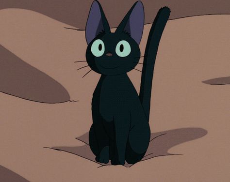 Jiji! (animated GIF) Black Cat Anime, Kiki Delivery, Kiki's Delivery Service, Studio Ghibli Movies, Studio Ghibli Art, Ghibli Art, Ghibli Movies, Anime Animals, Kitty Wallpaper