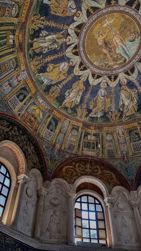 Ravenna Aesthetic, Italy Church, Ravenna Mosaics, Ravenna Italy, Rimini Italy, Church Aesthetic, Byzantine Architecture, Eastern Roman, Cathedral Architecture