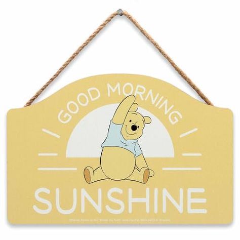 Pooh Good Morning, Winnie The Pooh Sign, Cute Winnie The Pooh, Good Morning Sunshine, The Rising Sun, Tears Of Joy, Wood Wall Decor, Rising Sun, Disney Winnie The Pooh