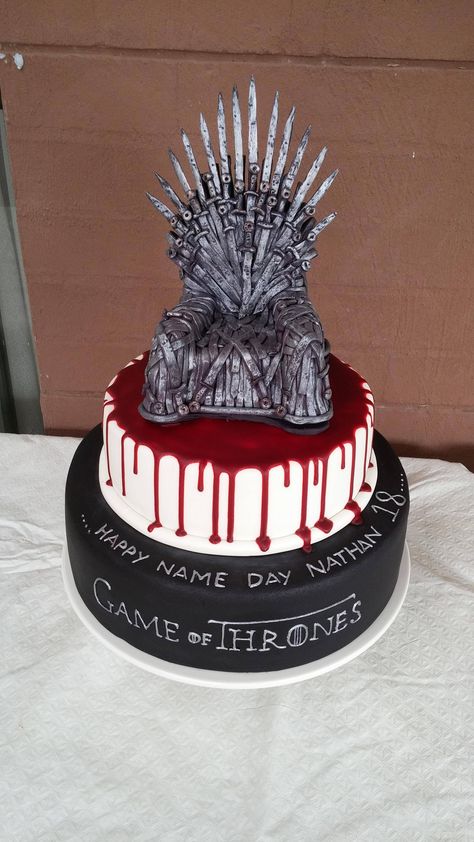 Game of Thrones bday cake! Bolo Paris, Game Of Thrones Birthday, Game Of Thrones Cake, Halloween Torte, Game Of Throne, Game Of Thrones Party, Cake Games, Gra O Tron, Iron Throne