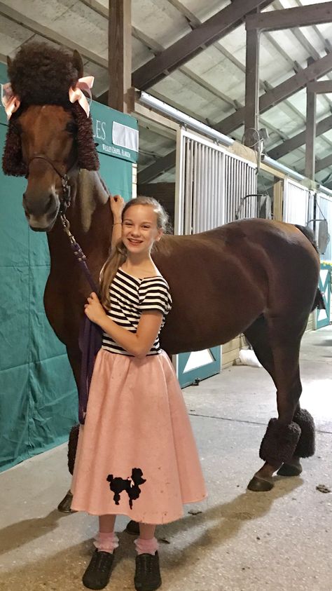 Horse Show Costumes, Horse Dress Up Ideas Costumes, Halloween Costume With Horse, Easy Horse Costumes For Horses, Horse And Rider Costumes Halloween Ideas, Unicorn Horse Costume, Horse And Person Costume, Costumes For You And Your Horse, Costume Ideas For Horses