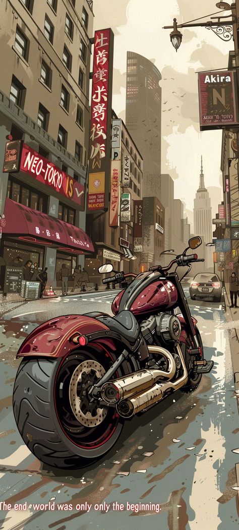 Futuristic Wallpaper Aesthetic, Wqhd Wallpapers, 3d Enviroments, Frank Morrison Art, Filler Art, Motorbike Illustration, Motorbike Art, Japanese Wallpaper Iphone, Vintage Motorcycle Posters