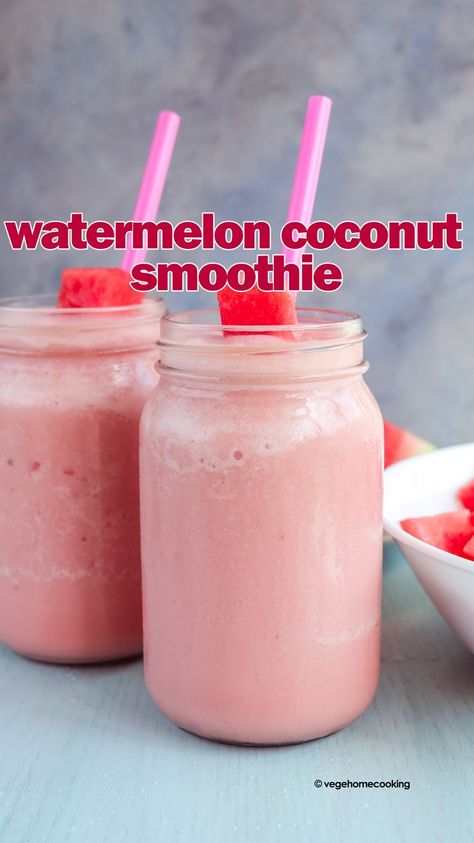 Coconut Delight, Homemade Smoothies Recipes, Coconut Milk Drink, Watermelon Smoothie Recipes, Coconut Water Smoothie, Fresh Drink, Watermelon Drink, Fruit Smoothie Recipes Healthy, Homemade Smoothies