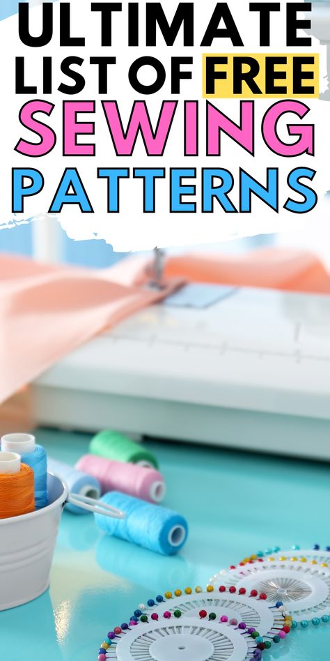 Huge list of free sewing patterns. DIY sewing tutorials. Best sewing patterns for beginners. Sewing Machine Patterns Free, Super Easy Sewing Patterns, Sewing Templates Free Printable, Free Printable Sewing Patterns For Beginners, Easy Sewing Patterns Free Templates, Sewing Lessons For Beginners Step By Step, Printable Sewing Patterns Free, Free Sewing Patterns Printable, Free Beginner Sewing Patterns