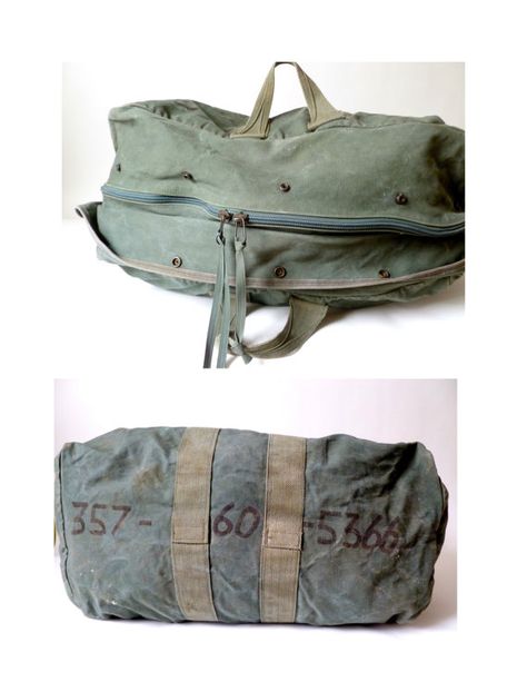 Vintage Canvas Aviator Duffel Bag… Military Luggage, Heavy Duty ... Army Bag, Afro Goth, Army Brat, Military Bag, Fall Bags, Flat Ideas, Future Tech, Foot Stool, Big Bag